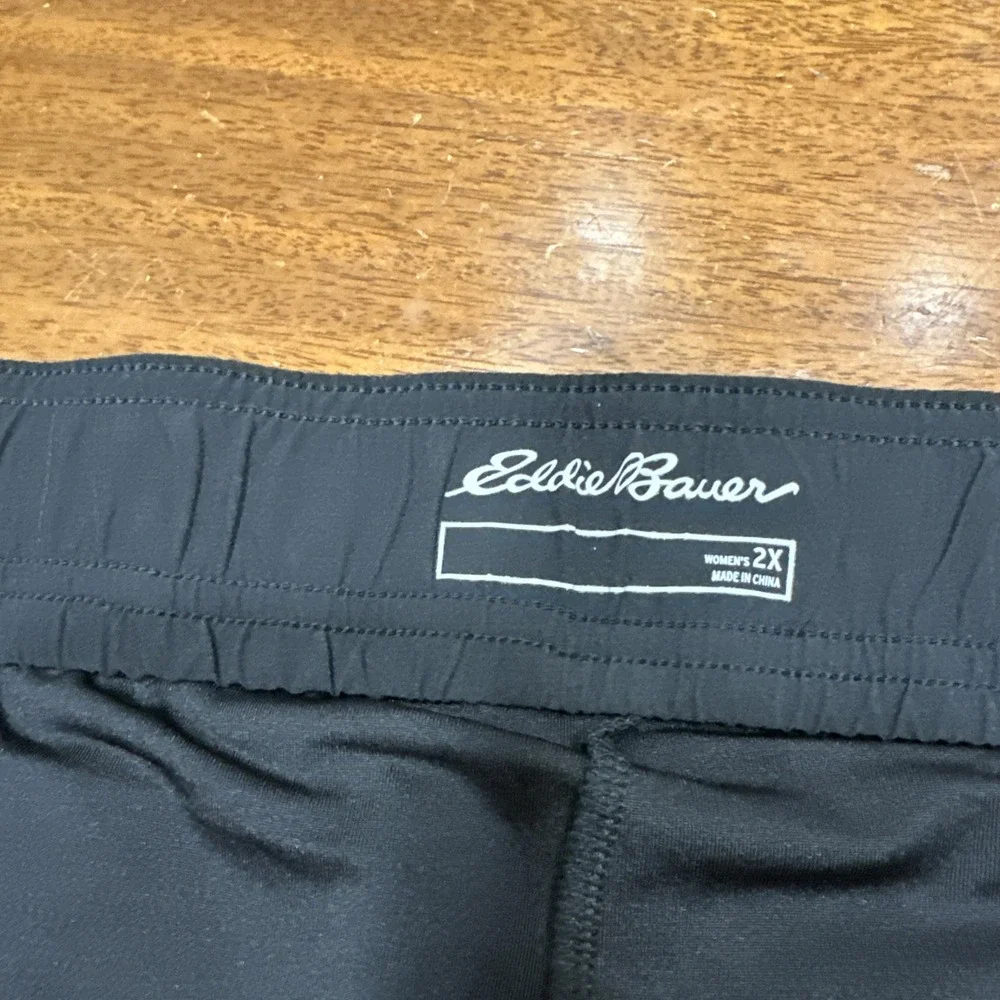 Eddie Bauer Women's Skort Sz 2X Black Elastic Waist Pockets‎ Casual Travel New!